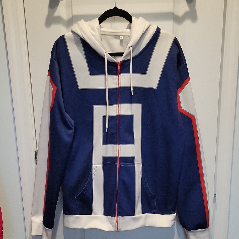 Blue and White Men's Sweater